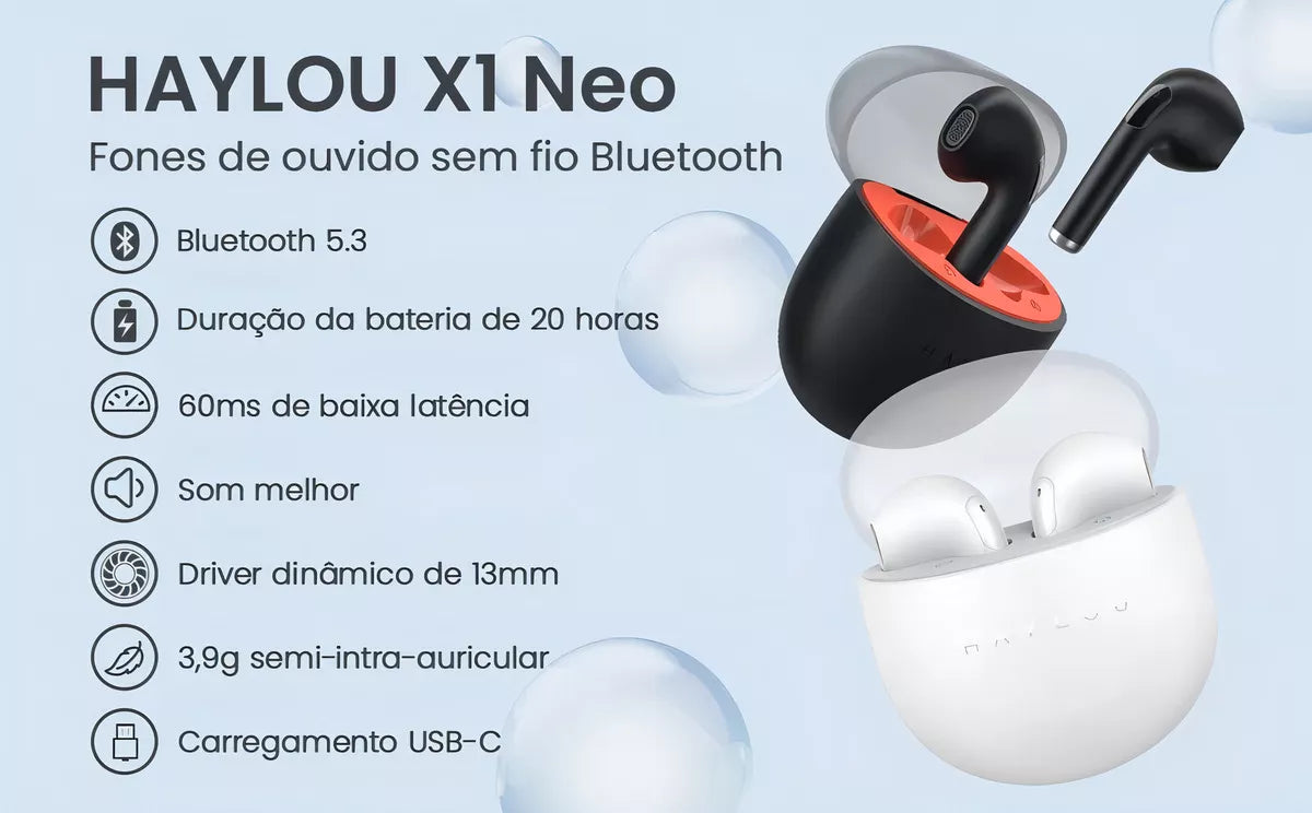 Fone de Ouvido Xiaomi Haylou X1 Neo Bluetooth